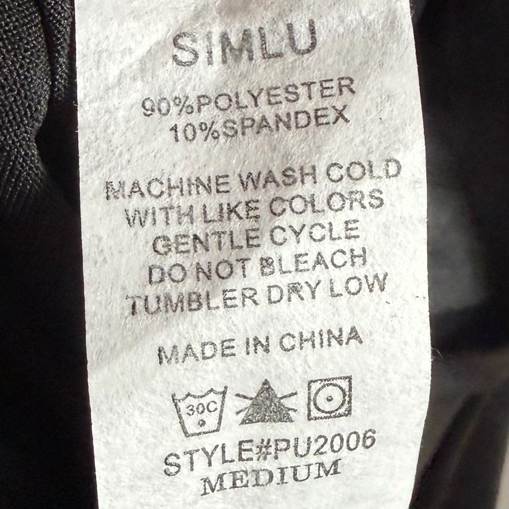 SIMLU Black Faux Leather Midi Pencil Skirt Very Stretchy High Waist Office M EUC - Picture 9 of 15